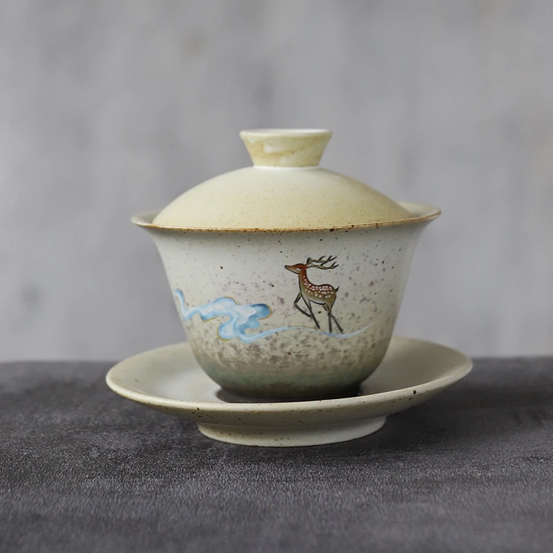 LUWU keramični gaiwan teacup jelena kitajski čaj določa drinkware 150 ml