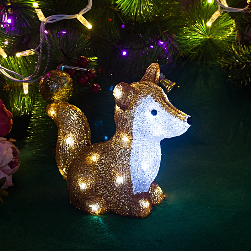 Luštna 3D Veverica dekoracija razsvetljava - 29 cm Visok, božični okraski prostem xmas tree luči vrt dekoracijo LED osvetlitev