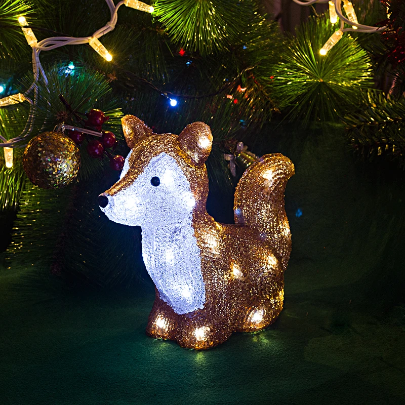Luštna 3D Veverica dekoracija razsvetljava - 29 cm Visok, božični okraski prostem xmas tree luči vrt dekoracijo LED osvetlitev