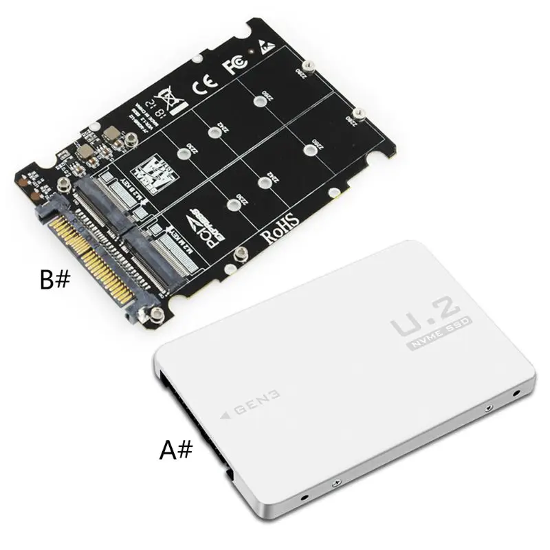 M. 2 SSD za U. 2 Adapter 2 v 1 M. 2 NVMe SATA-Bus SSD da PCI-e U. 2 SFF-8639 PCIe M2 Adapter Pretvornik za Namizne Računalnike