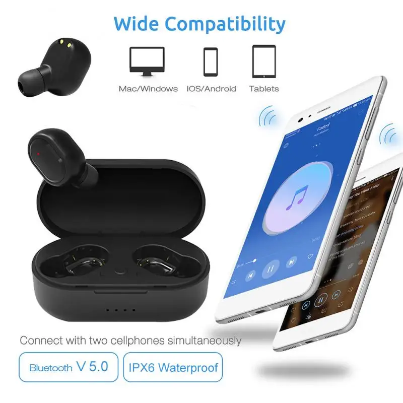 M1 HIFI TWS Bluetooth Slušalke IPX6 Nepremočljiva V5.0 Slušalke Brezžične Slušalke Za Android IOS S Polnjenjem Polje