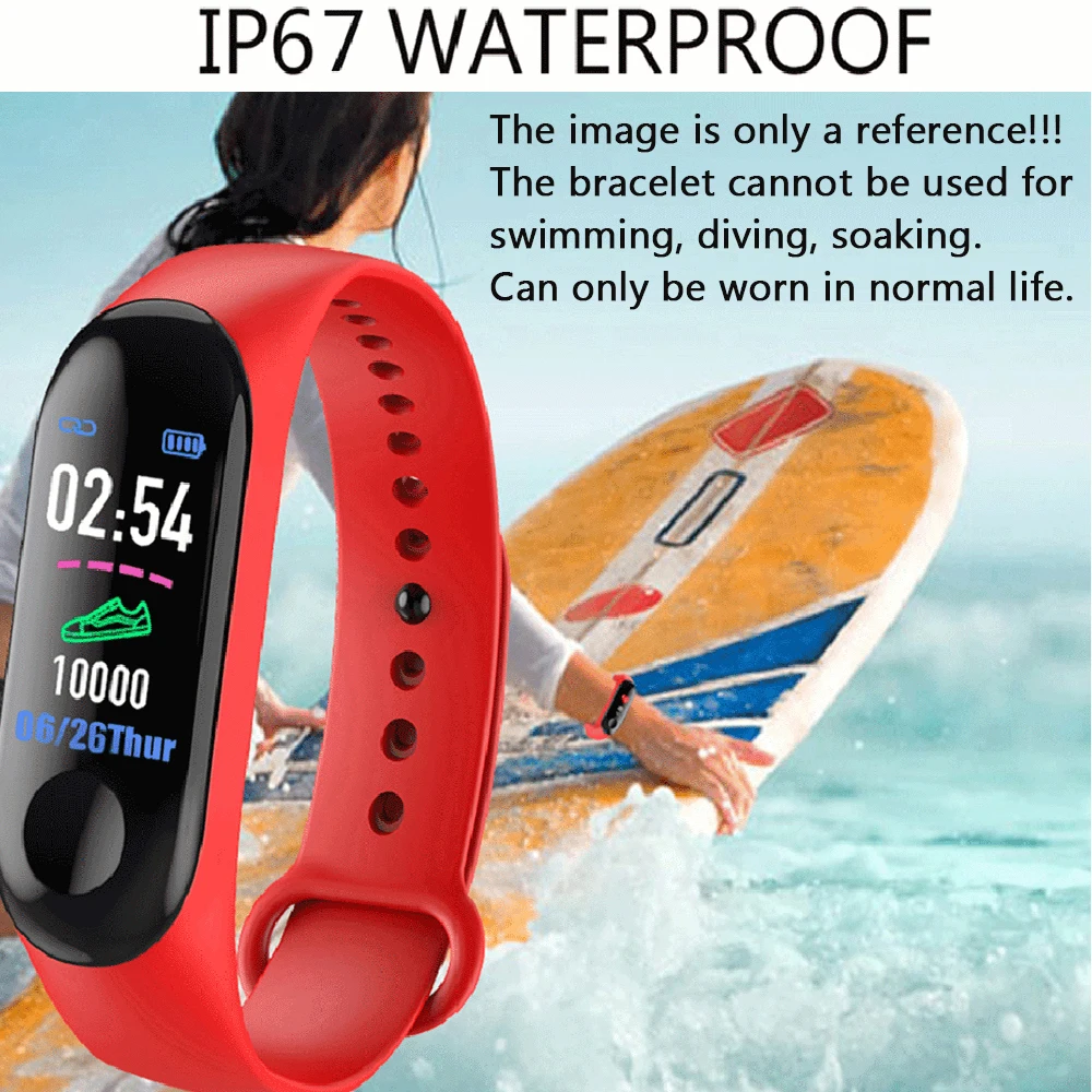 M3 Plus Bluetooth Smart Watch Srčni utrip, Krvni Tlak Zdravje Nepremočljiva Watch M3 Pro Manšeta Fitnes Tracker za Android ios