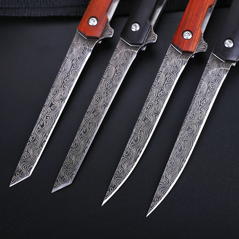 M390 Folding Nož Nadgradnjo Damask Vzorec CS Pojdi Krat Noži, Kampiranje, Lov, Rezanje Sadja Nož Prostem EOS Orodje, S Kubura