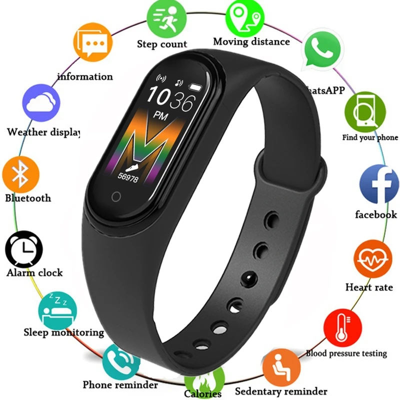 M5 Pametna Zapestnica Smartwatch Srčni Utrip, Krvni Tlak Kisika V Krvi, Spremljanje Uresničevanje Korak Števec Dihanje Fitnes Tracker
