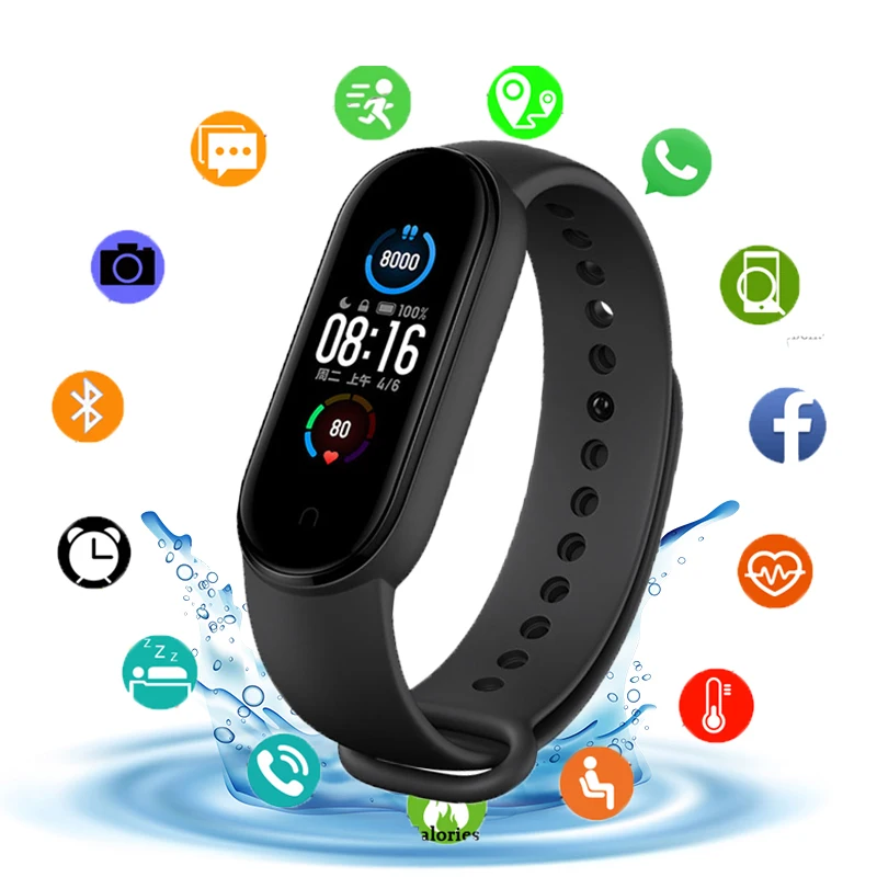M5 Pametno Gledati Na Zdravje Pametna Zapestnica Srčni Utrip, Krvni Tlak Smart Band Smartwatch 2020 Fitnes Tracker Smartband Manžeta