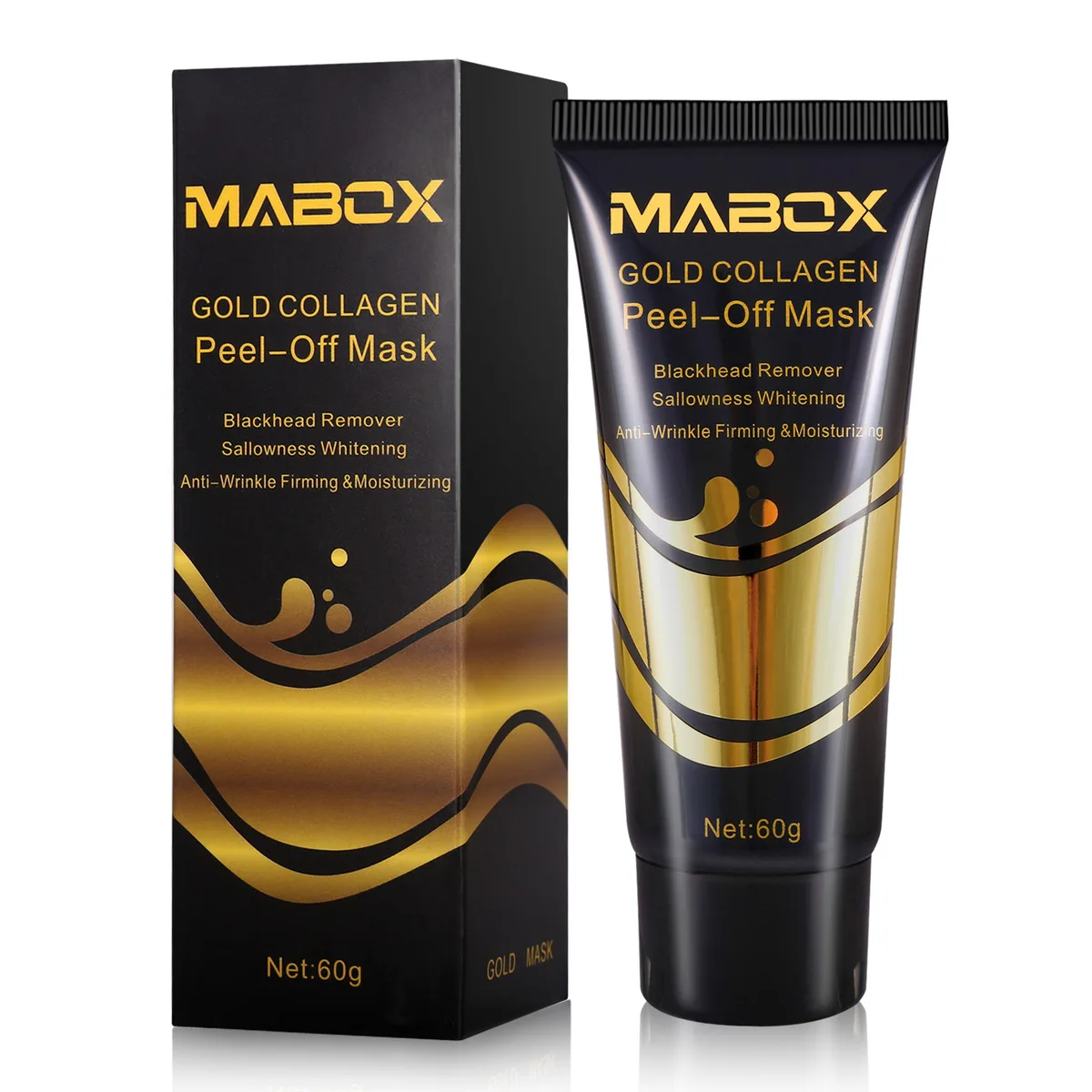 MABOX 24K Odstranite Blackhead Zlato Masko, Skrči Pore, Izboljša Grobo Nego Kože, Akne Masko Obraza Vlažilne Proti Gubam Anti Aging
