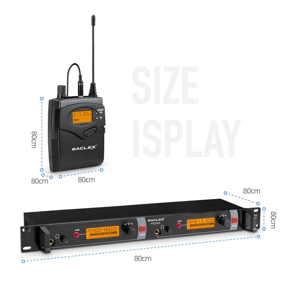 Maclex MK2080 V Uho Monitor za Brezžični Sistem SR2050 Dvojno oddajnik Spremljanje Poklicne stopnje Uspešnosti