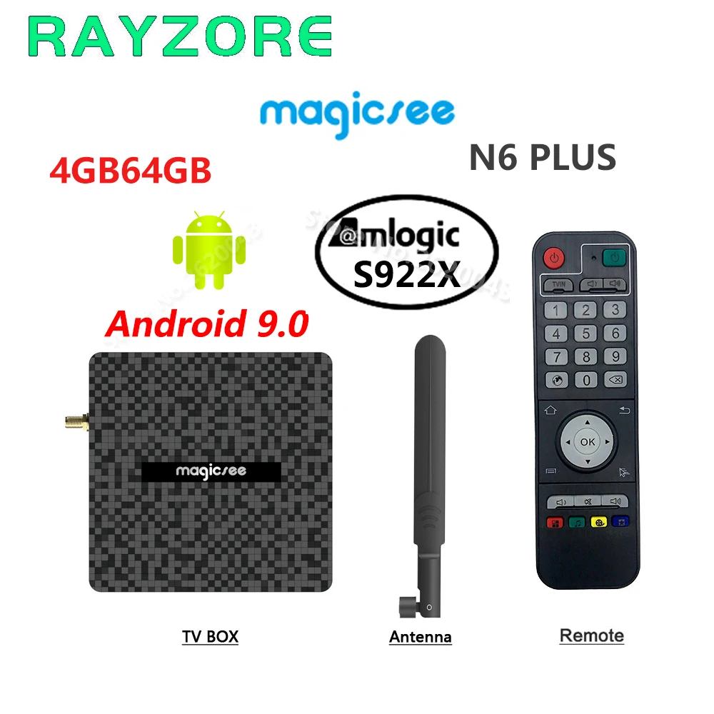 Magicsee N6 PLUS TV Box Amlogic S922X Pametna Android 9.0 Set Top Box 4GB DDR4 32GB 64GB ROM 2.4 G 5G WiFi 1000M Bluetooth HD 4K Me