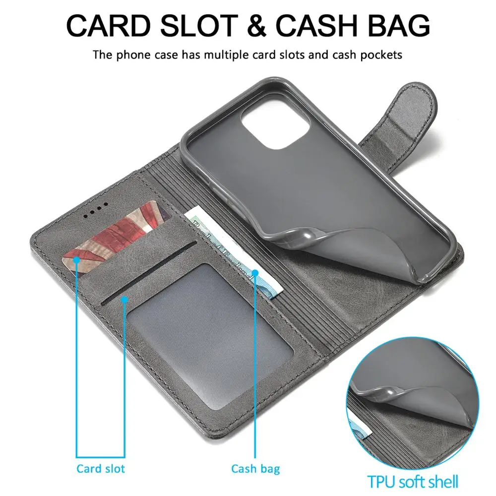 Magnetni Flip Usnjena torbica Za Apple iPhone 12 Pro Max Hrbtni Pokrovček Denarnice Kartico Za iPhone 5 6 s 7 8 Plus X XR XS 11 Pro Max Primerih