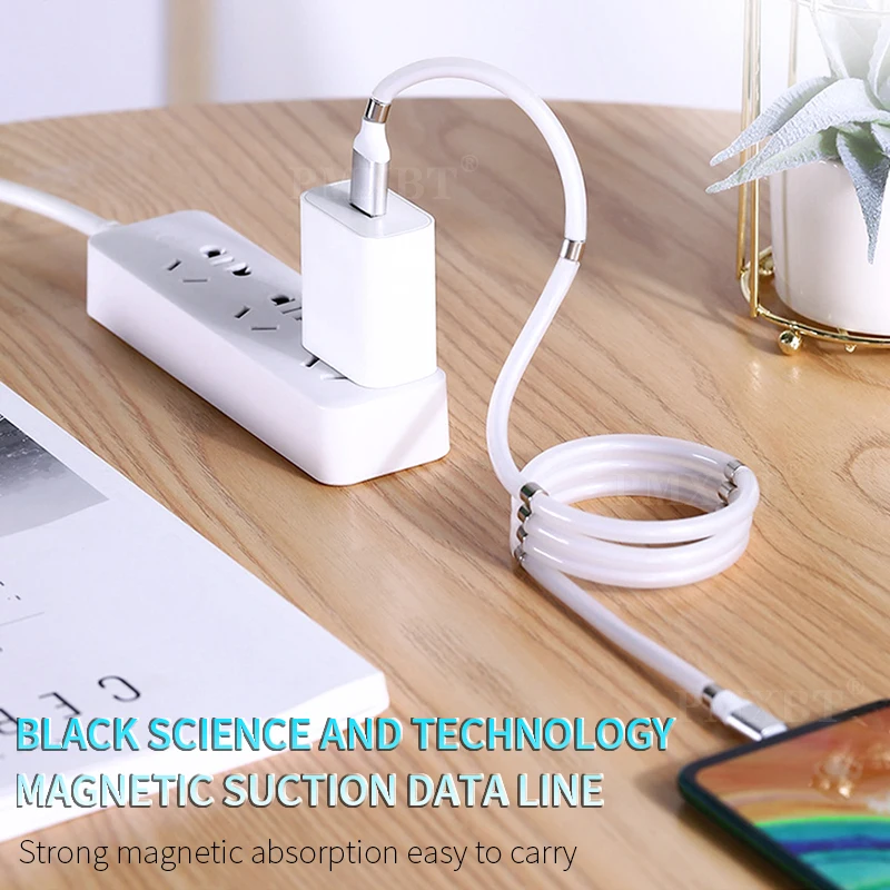 Magnetni Podatkovni Kabel Močno Auto Magic Vrv Tip C Kabel Za Samsung Huawei Xiaomi Polnilnik Zložljivo Prenosno Polnjenje