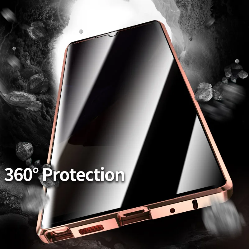 Magnetni Zasebnosti velja za Samsung Note 20 20 Ultra Coque Celotno Telo, Kovinsko Odbijača Kaljeno Steklo Pokrovček za Samsung S20 Ultra Capas