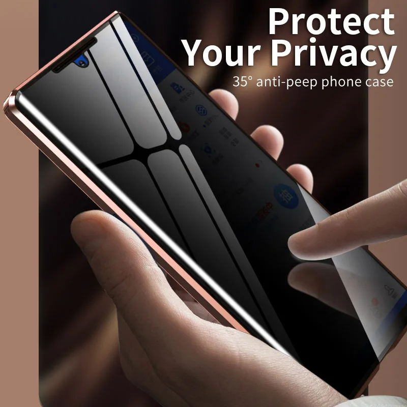 Magnetni Zasebnosti velja za Samsung Note 20 20 Ultra Coque Celotno Telo, Kovinsko Odbijača Kaljeno Steklo Pokrovček za Samsung S20 Ultra Capas