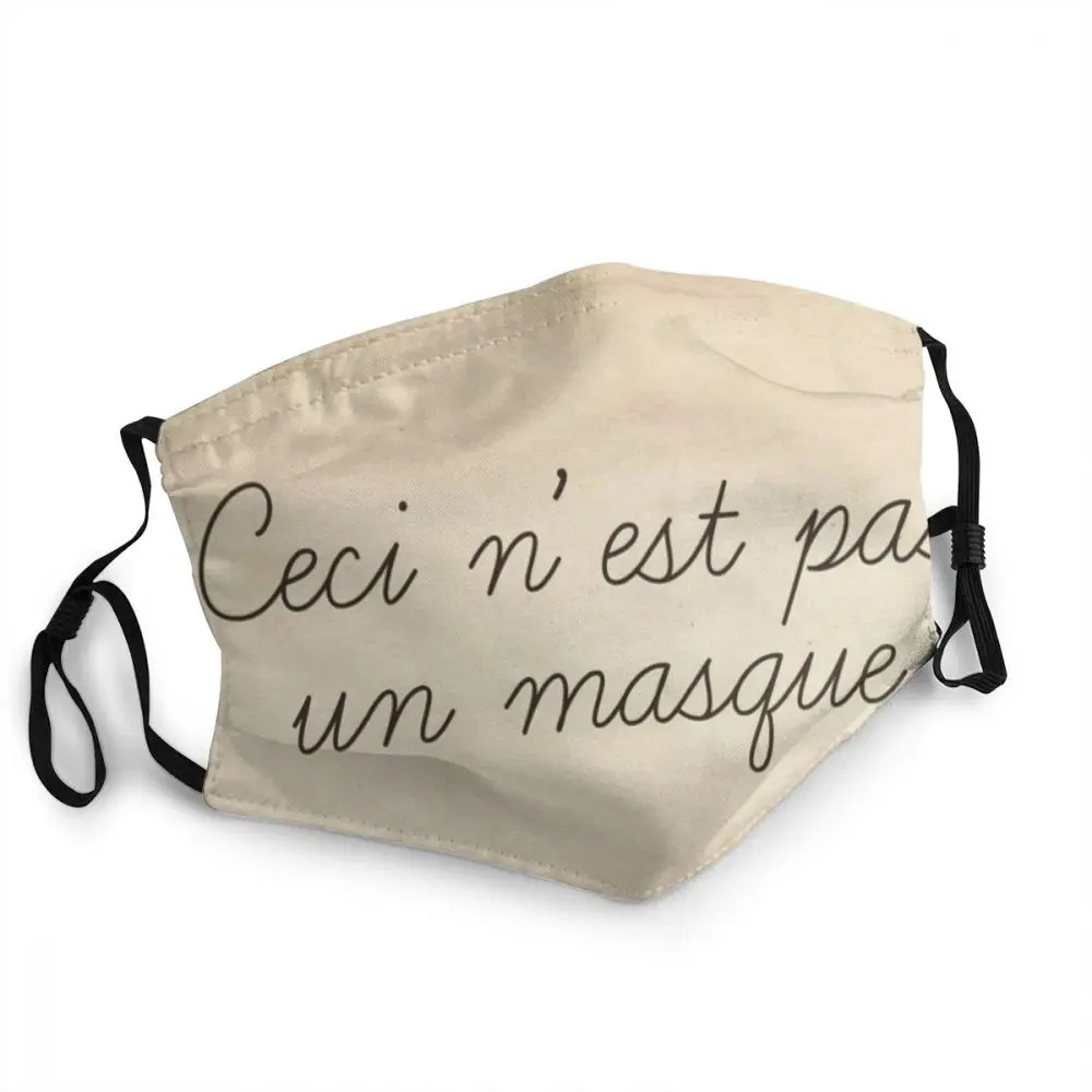 Magritte Smešno Ponudbo Ceci N'est Pas Un Masko Stroj Masko Proti Meglica Dustproof zaščitni Pokrov Respirator Usta Žarilna