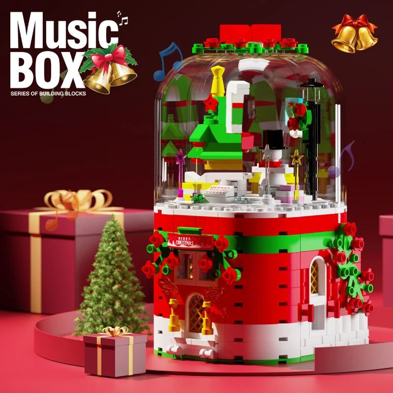 Mailackers Božični Vasi Stoji Santa Claus Številke Music Box Stavbe, Bloki, Opeke Ustvarjalca Strokovnjak Za Božično Drevo, Igrače Za Otroka