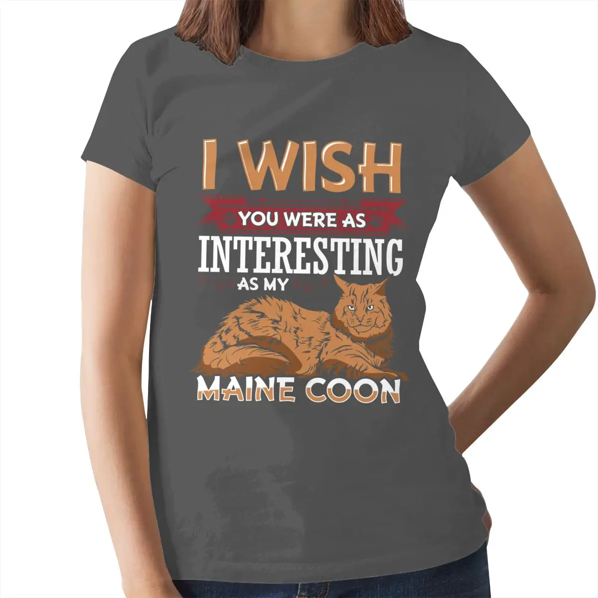 Maine Coon T-Shirt Maine Coon Mačka Ponudbe T Shirt O Vratu Bombaža Ženske tshirt Mornarice Kratek Rokav Dame Tee Majica