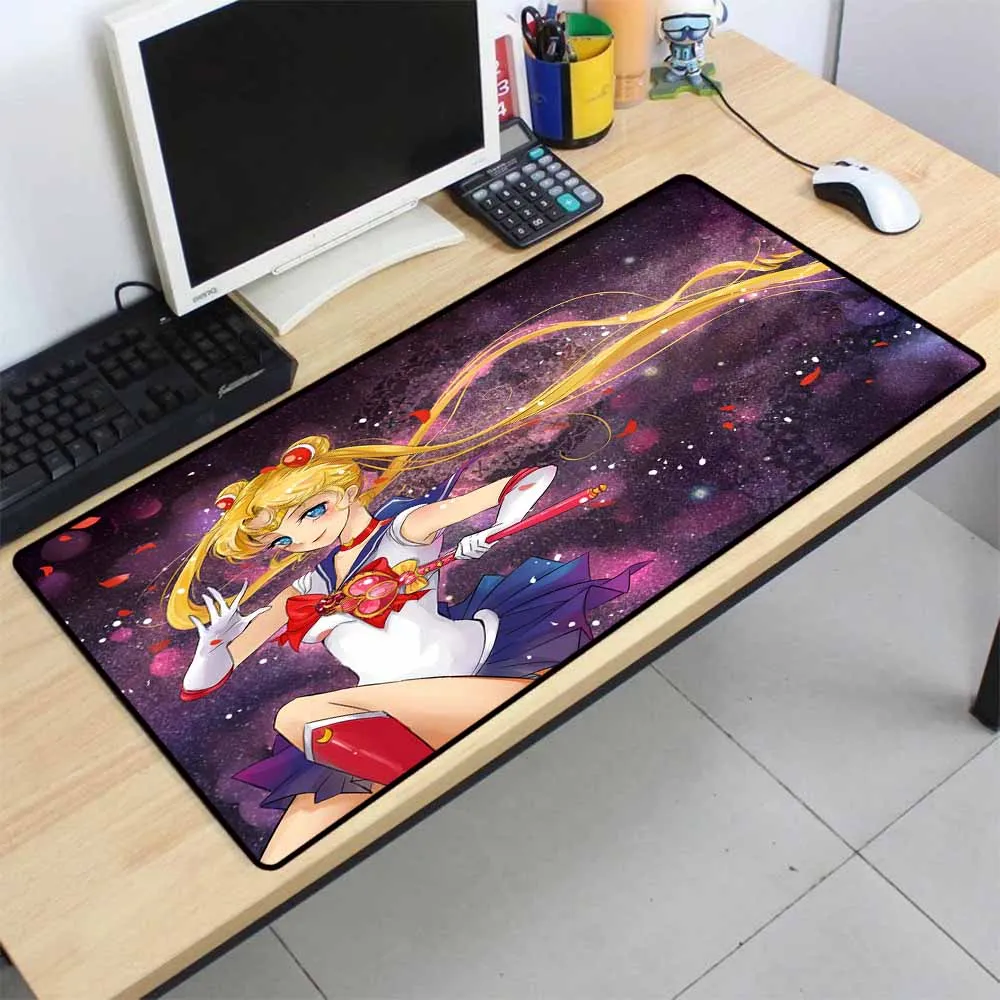 Mairuige Animacija Mouse Pad Sailor Moon Vzorec Zaklepanje Gaming Mouse Pad Prenosni Računalnik Tipkovnico Igre Pribor Za Mizo Mat