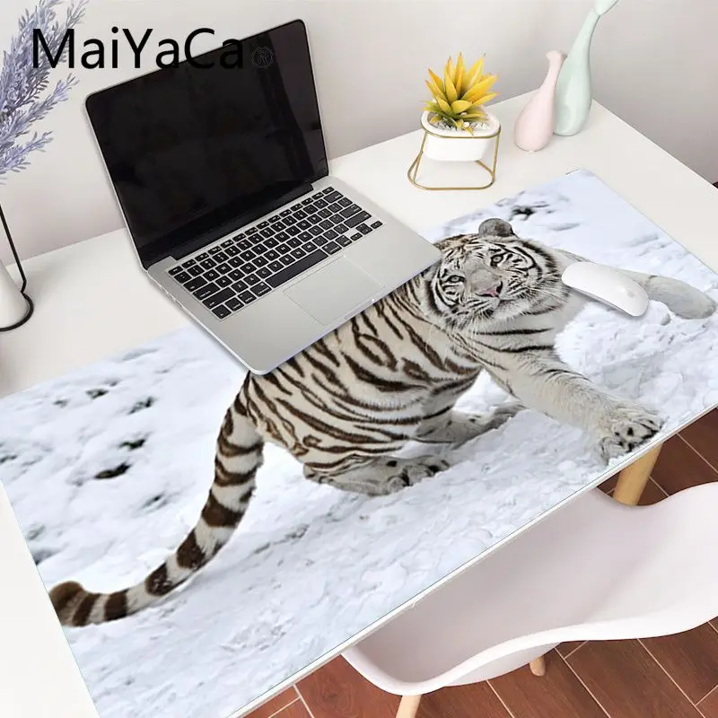MaiYaCa white tiger Urad Miši Igralec Mehko Mouse Pad XXL Mouse Pad Laptop Desk Mat pc gamer completo za lol/world of warcraft