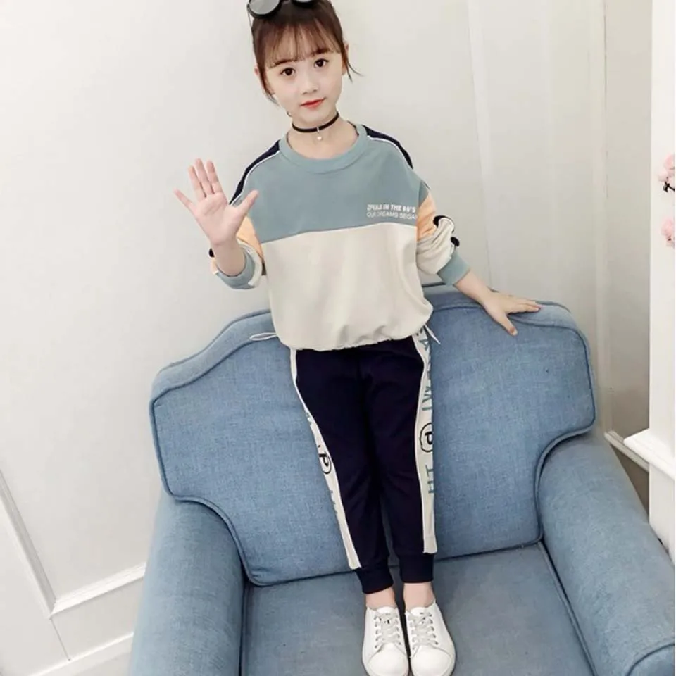 Majhni Otroci, Oblačila 2020 Pomlad Dekleta Določa Pulover Nastavite Korejski Dekleta Padec Obleke, Casual Sweatershirt Obleko