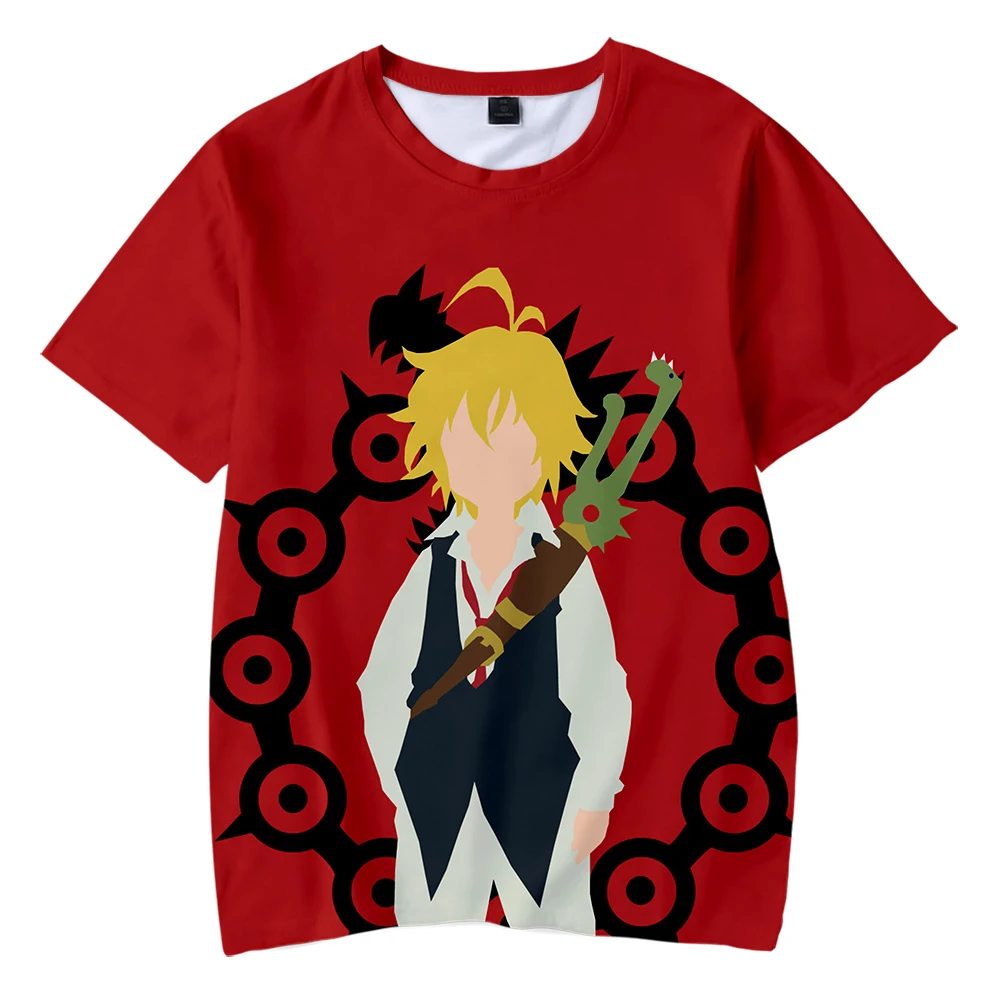 Majica s kratkimi rokavi Otroci Sedem Smrtnih Grehov meliodas Poletje 3D, Anime t-shirt za Otroka Fantje Moda Krog vratu Tees Kul Priložnostne