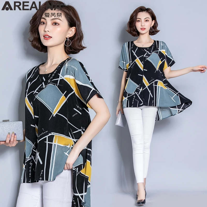 Majice za ženske do leta 2020 poletje letnik tiskanja Šifon bluzo ženske vrhovi plus velikost Priložnostne nezakonitih svoboden kimono oblačila srajca femme