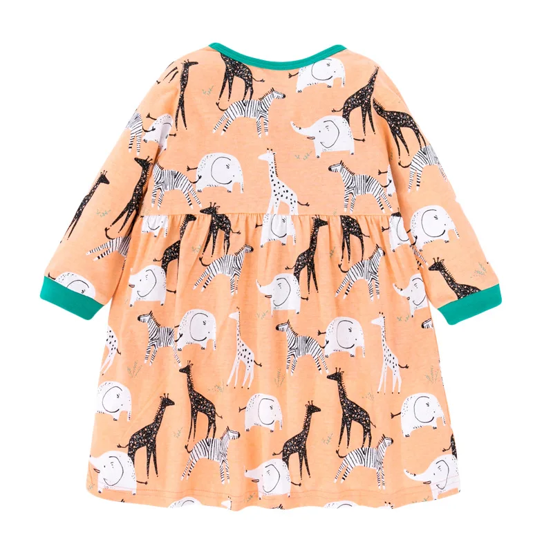 Malo maven Dekleta Božič Obleko za Baby Dekleta Počitnice Obleko Živali Žirafa Otroci Dolg Rokav Obleka za Bombaž Otroci Obleko