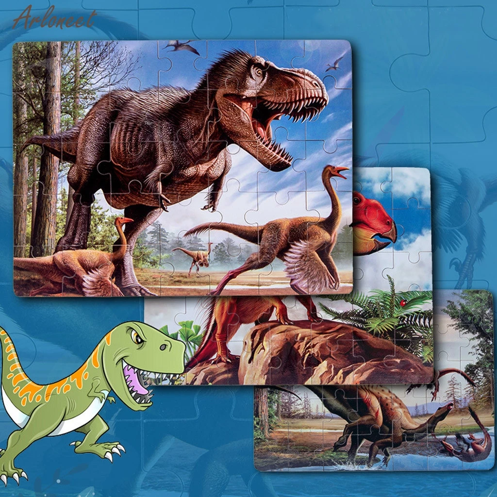Malčka Dinozaver Lesene Jigsaws Puzzle Igra za Otroke, Izobraževalne Uganke Igrače otroška Igrače Sliko Puzzle Igrača Nove Uganke
