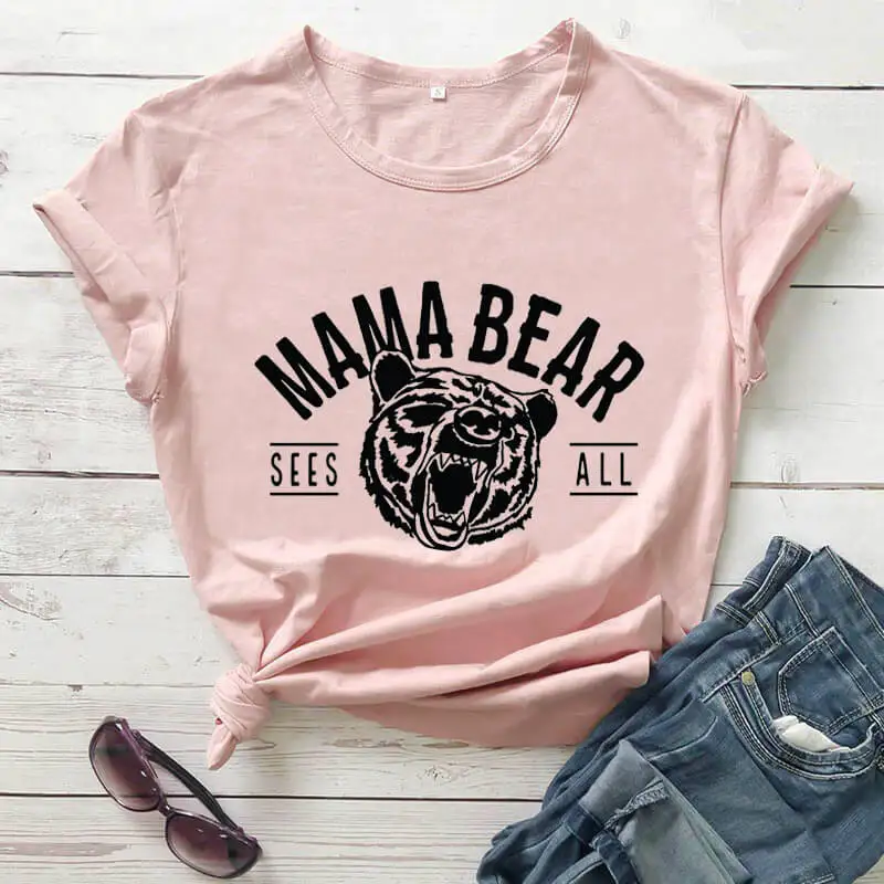Mama medvedka je natisnjena nov prihod bombaž smešno t shirt smešno mama majica mama srajce darilo za mamo mater dan darilo