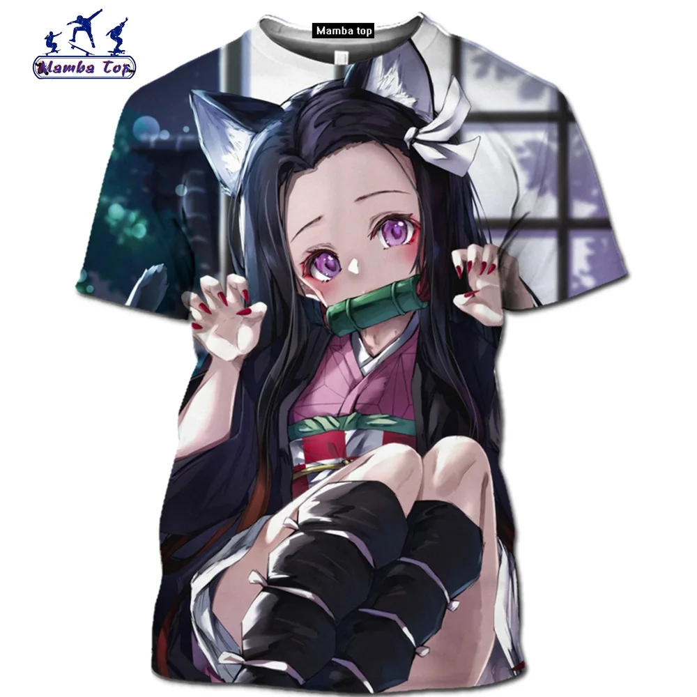Mamba vrh Kimetsu ne Yaiba majica smešno Demon Slayer moške majice 3D, Anime cosplay hentai Kratek rokav Kamado Tanjirou ulične