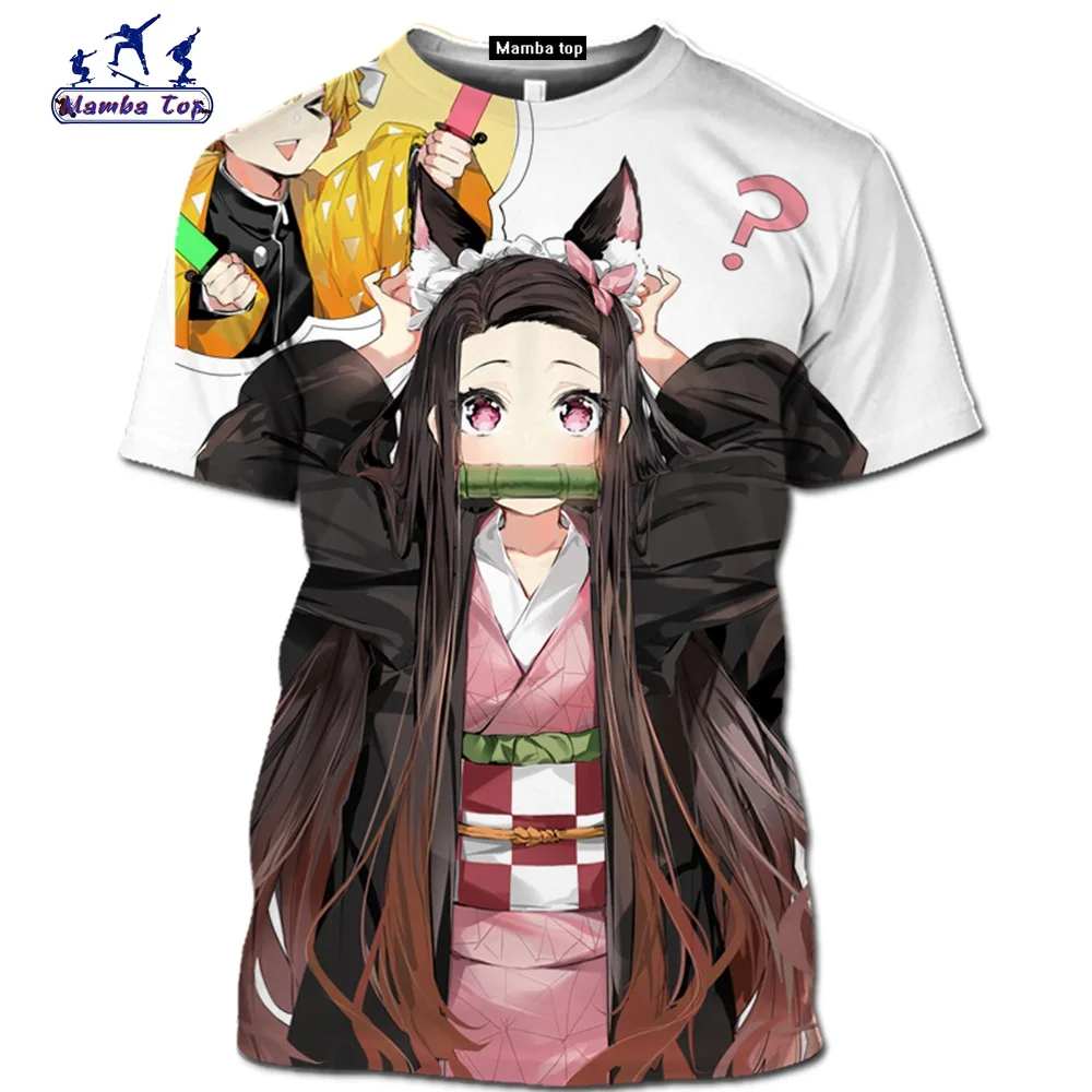 Mamba vrh Kimetsu ne Yaiba majica smešno Demon Slayer moške majice 3D, Anime cosplay hentai Kratek rokav Kamado Tanjirou ulične