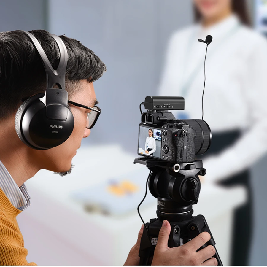 MAMEN 2,4 GHz PRO Brezžični Lavalier Mikrofon za Snemanje Vgrajeno Baterijo Z Oddajnik Sprejemnik Za Kamero Telefona Intervju