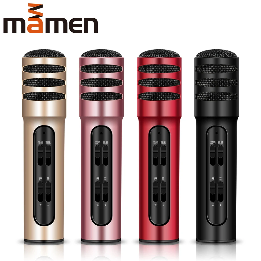 MAMEN Strokovno Telefon Mikrofon Kondenzatorski Mikrofon Karaoke Mikrofon za Petje v Živo Snemanje Cardioid Pickup Microfone