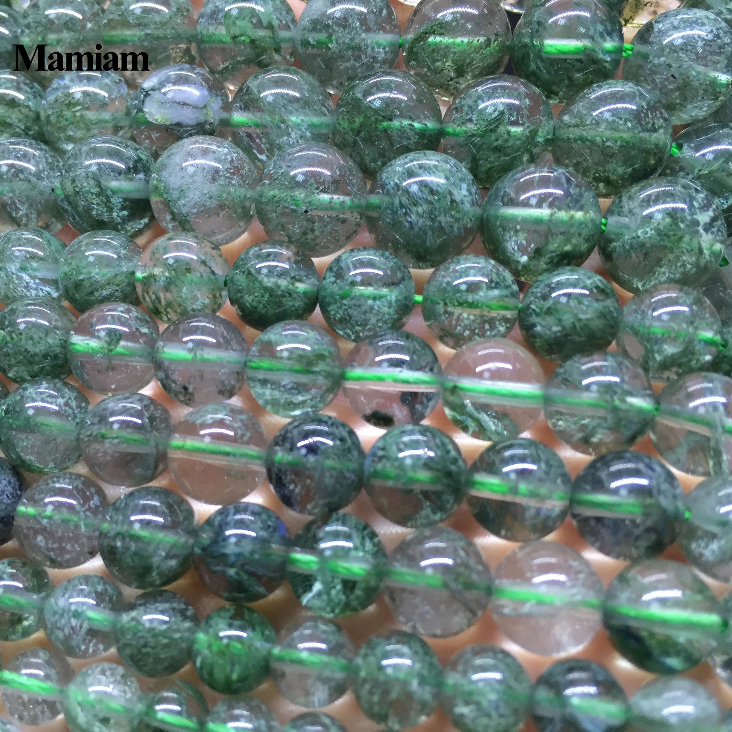 Mamiam Zeleni Kristali Kremena Biseri 6 mm 8 mm 10 mm Nemoteno Ohlapno okoli Kamna Diy Zapestnico, Ogrlico, Nakit, Izdelava Gemstone Design