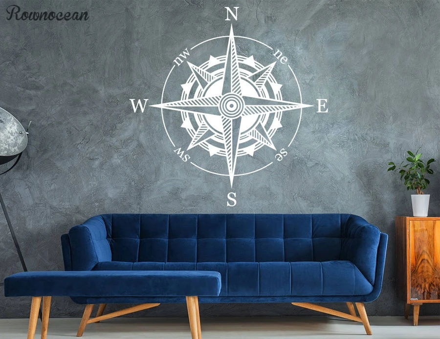 Mandala Kompas vinilna Navtičnih Dekor Kompas Wall Art Potovanja Vinilne Nalepke Za dnevno Sobo, samolepilne Tapete Z255