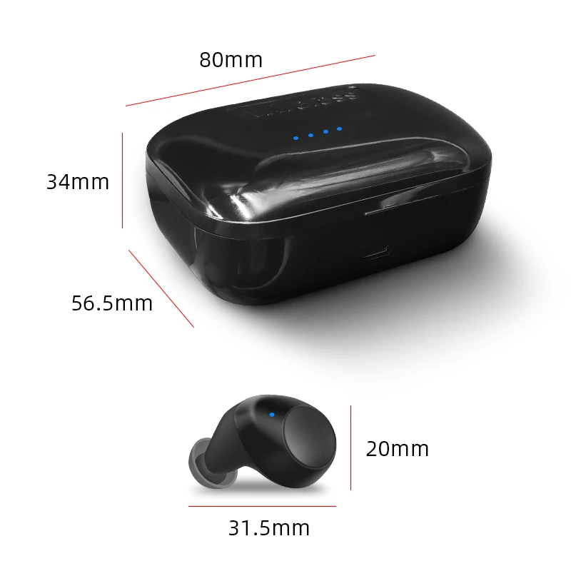 M&J Bluetooth 5.0 TWS Par Brezžične Slušalke Globok bas Sweatproof Slušalke z 1200mAh Polnjenje Polje Za Apple iPhone xiaomi