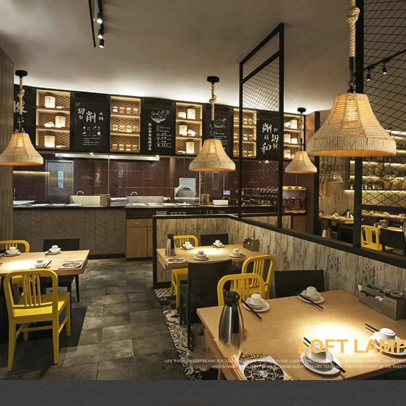 Mansarda Obesek Lučka Retro industriji vrv konoplja oblačila Hotpot Restavracija, Internet bar cafe svetlobe dekorativna jedilnico lestenec