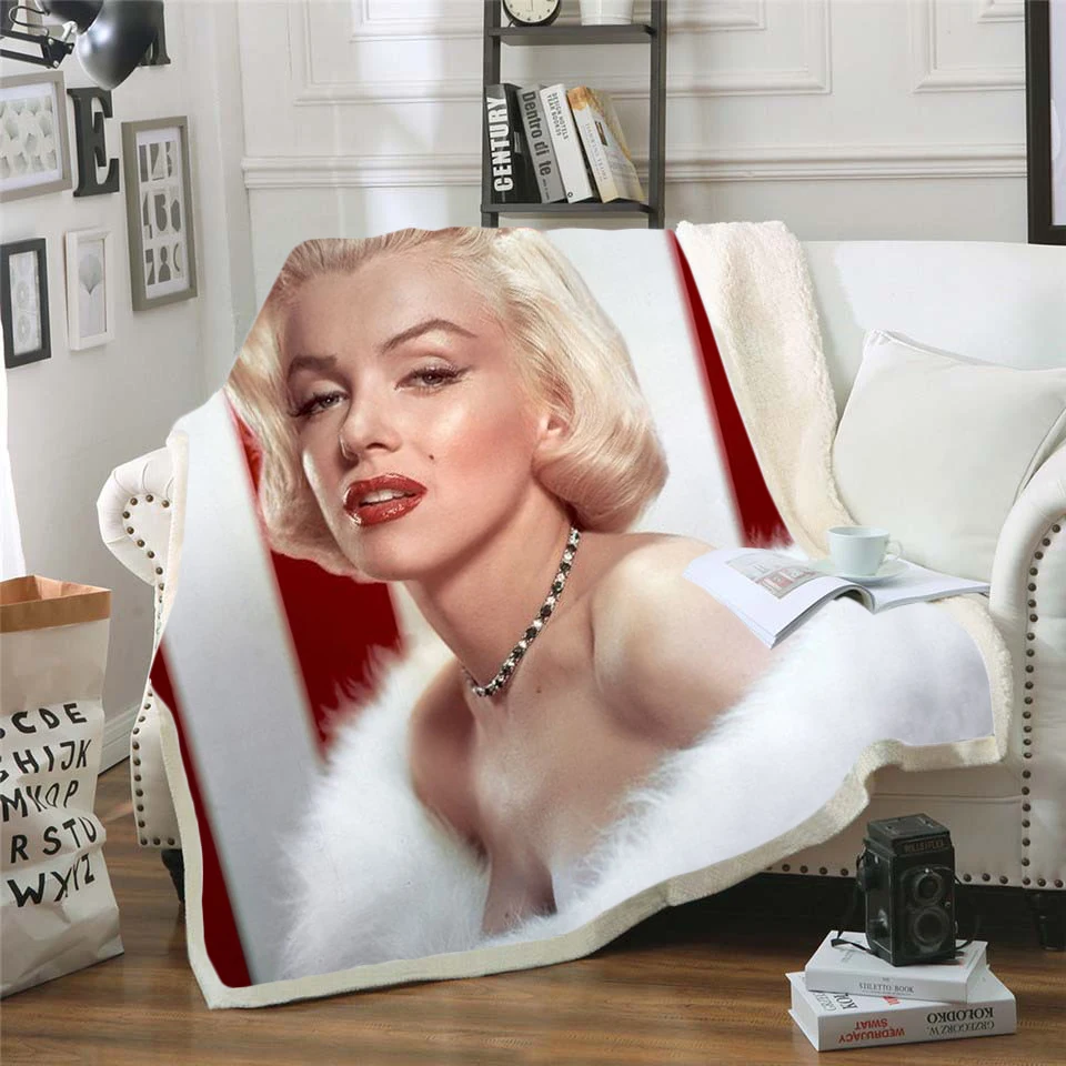 Marilyn Monroe 3d tiskanih flis odeja za Postelje Pohodništvo Piknik Debela Odeja Modi Bedspread Sherpa Vrgel Odejo slog-8