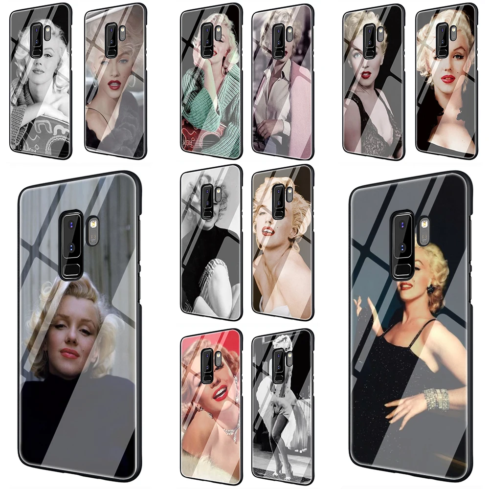 Marilyn Monroe, Kaljeno Steklo Telefon Kritje velja za Samsung Galaxy S7 rob S8 9 10 Opomba 8 9 10 Plus A10 20 30 40 50 60 70