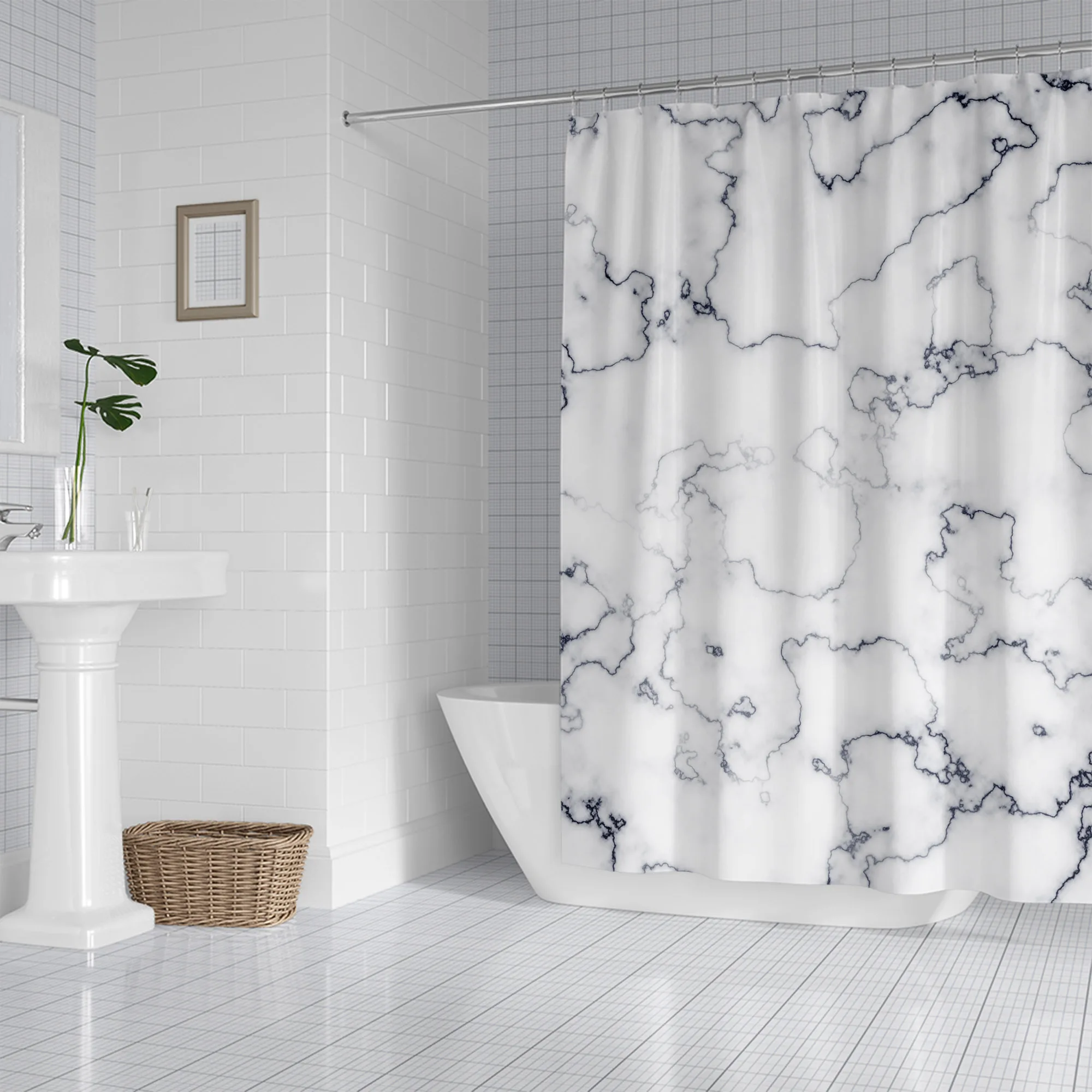 Marmor potiskane preprost tuš zavesa tuš zavesa kit neobvezno, kopalnica, wc talna obloga pokrov