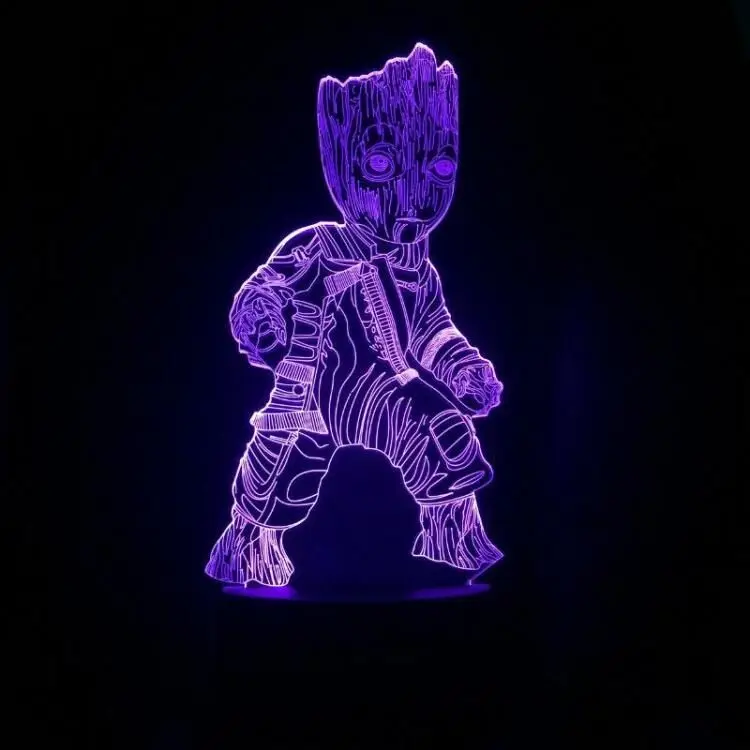 Marvel Varuhi Galaxy Groot Anime 3D Lučka Igrače Številke Nočne Luči Model Lutka Dejanje Figma Touch Senzor Juguetes Darilo