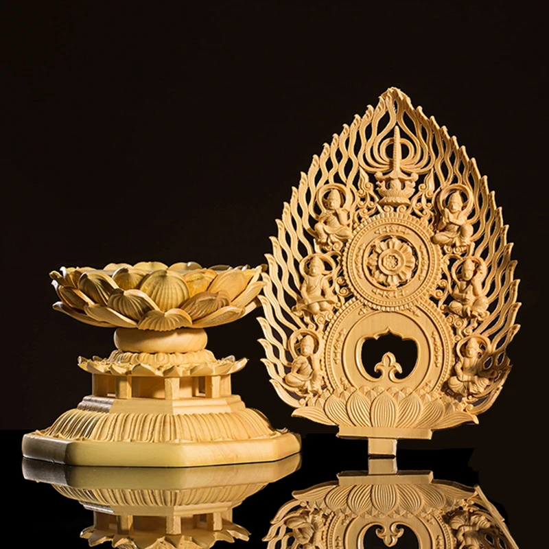 Masivnega lesa Majhne Buda znanja in ozadja kip znanja igrača doma dekor DIY