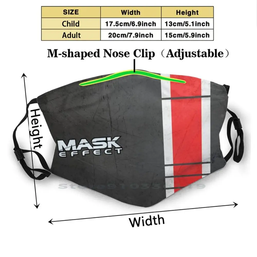 Maska Učinek N7 Proge Tiskanja Za Večkratno Uporabo Pm2.5 Filter DIY Usta Masko Otroci Maso Učinek Mase Učinek N7 Iger na srečo Igralec Video Igre Tali