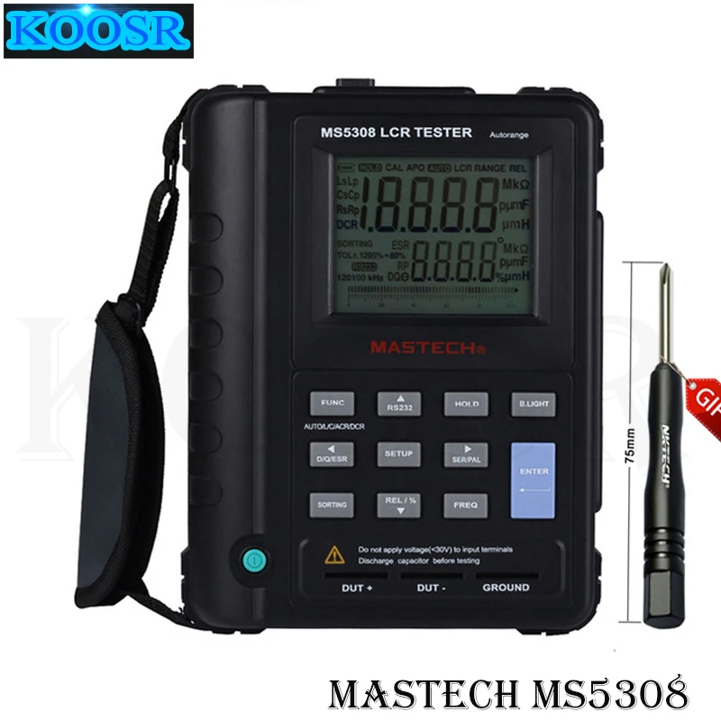 Mastech MS5308 Ročni Strokovno Auto Območje Digitalne LCR Meter, Induktivnost, Kapacitivnost Odpornost Tester 100Khz