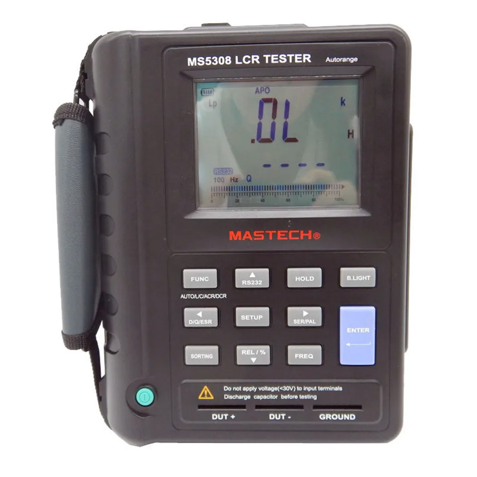Mastech MS5308 Ročni Strokovno Auto Območje Digitalne LCR Meter, Induktivnost, Kapacitivnost Odpornost Tester 100Khz