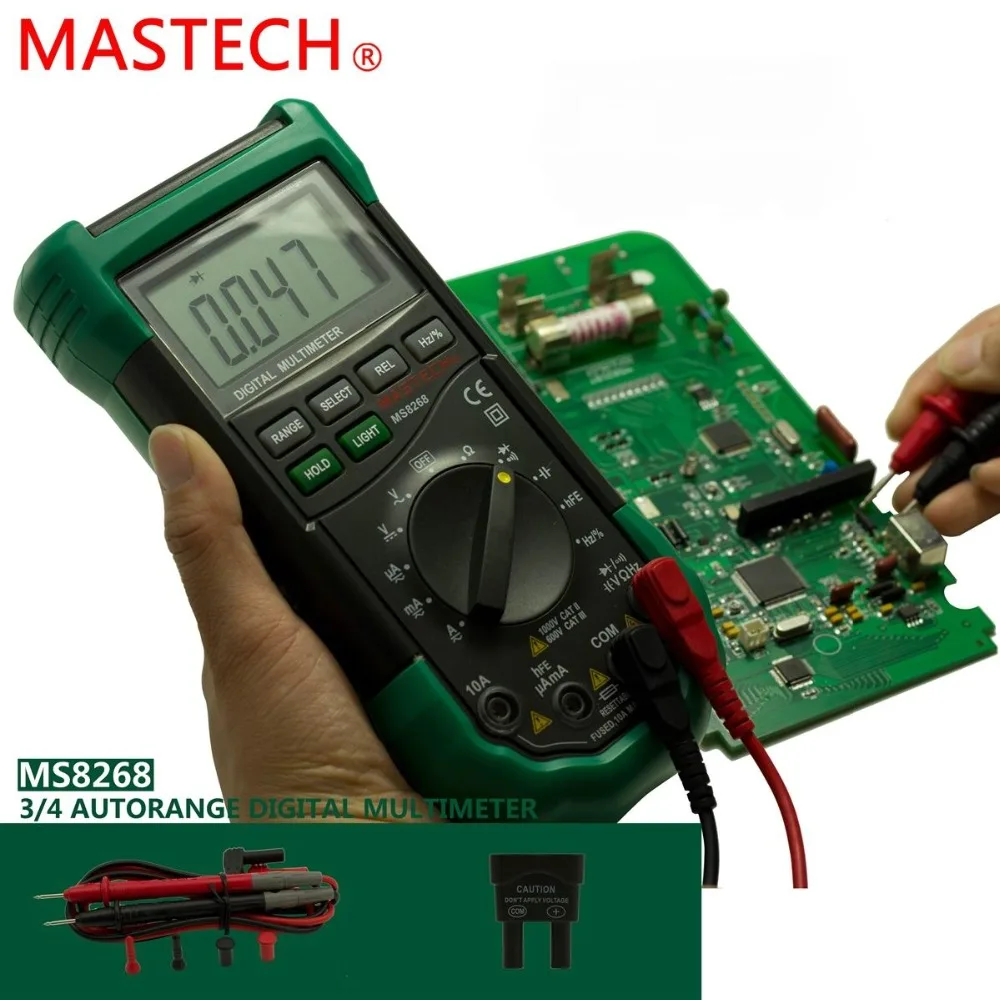 MASTECH MS8268 Digitalni Multimeter LCD Auto Obseg Porotection Ac/Dc Multimeter Voltmeter Ampermeter Frekvenca Kondenzator Tester
