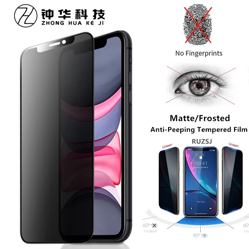 Mat Motnega Zasebnosti Zaščitnik Zaslon Za Iphone 12 Pro Mini Anti-spy Kaljeno Steklo za 11 Pro Max Brez Prstnih Anti Glare