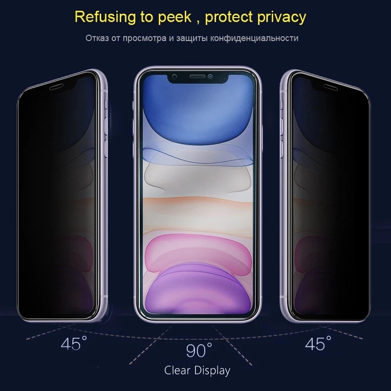 Mat Motnega Zasebnosti Zaščitnik Zaslon Za Iphone 12 Pro Mini Anti-spy Kaljeno Steklo za 11 Pro Max Brez Prstnih Anti Glare