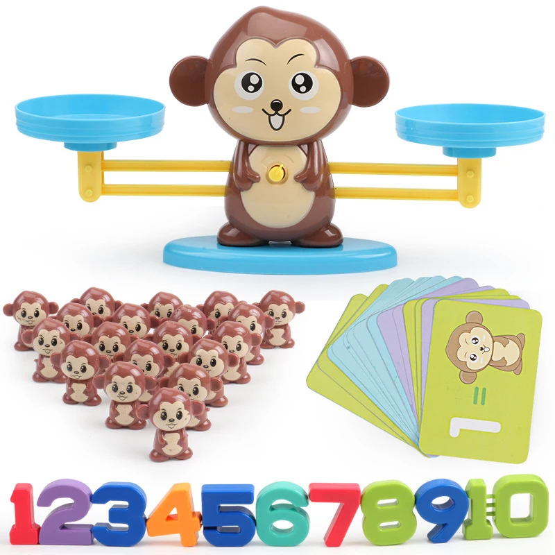 Matematika Tekmo Igra družabne Igrače Opica Tekmo Uravnoteženje Lestvice Število Ravnotežje Igre Otroci Izobraževalne Igrače, da se Naučijo dodati in odštevanje
