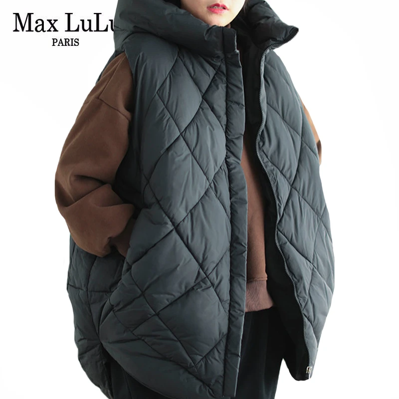 Max LuLu Pozimi Leta 2020 Novi Korejski Luksuzne Blagovne Znamke Ženska Oblazinjeni Telovniki Ženske Svoboden Toplo Priložnostne Majice Hooded Prevelik Oblačila