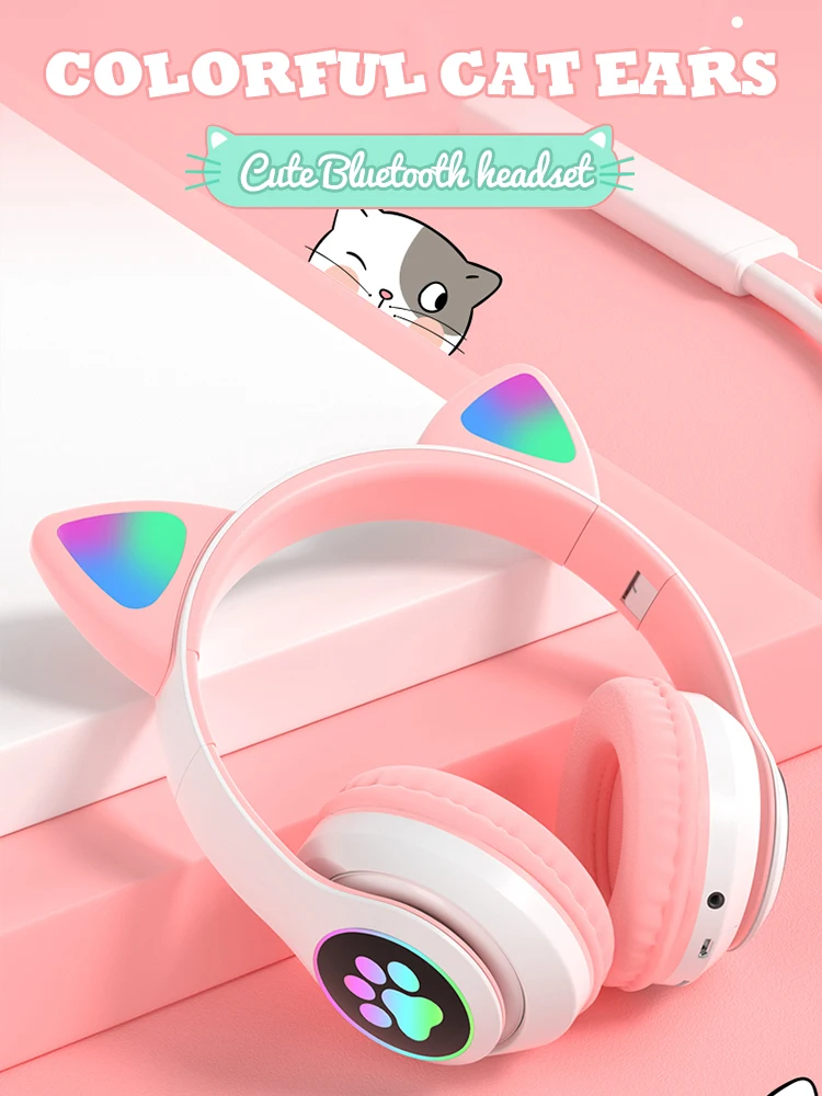 Mačje Uho Brezžične Slušalke , Bluetooth Slušalke , Igralne Brezžične Slušalke Za Dekleta Beuaty Slušalke Fone De Ouvido Bluetooth