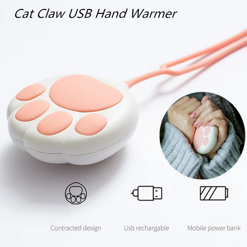 Mačka Tačka Srčkan Handwarmer Pozimi Grelec Prenosni Mini Ročno Toplejše USB Mobile Power Polnjenje Priročno Segrevanje Tople Baby Grelec
